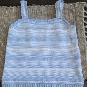 Abercrombie Kids Light Blue and White Knit Top